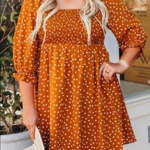Orange poke a dot dress